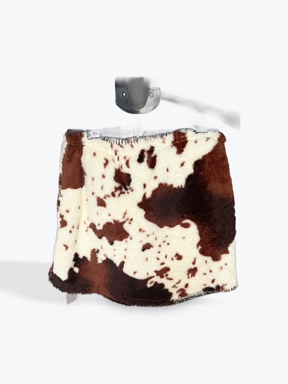 🤎🖤🤍Cow Print Faux Fur Mini Skirt